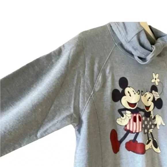 Disney Women's Blue Cowl Neck Mickey Long Sleeves Sweatshirt SZ M - Picture 4 of 10